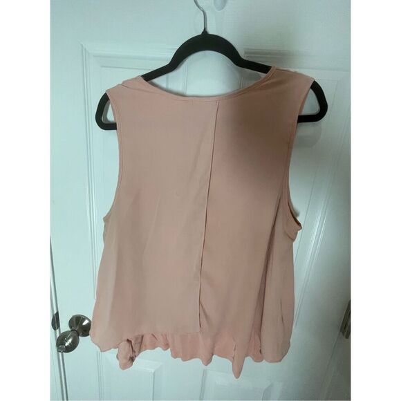 Bar III women’s salmon short sleeve layered look blouse XXL - Picture 2 of 5